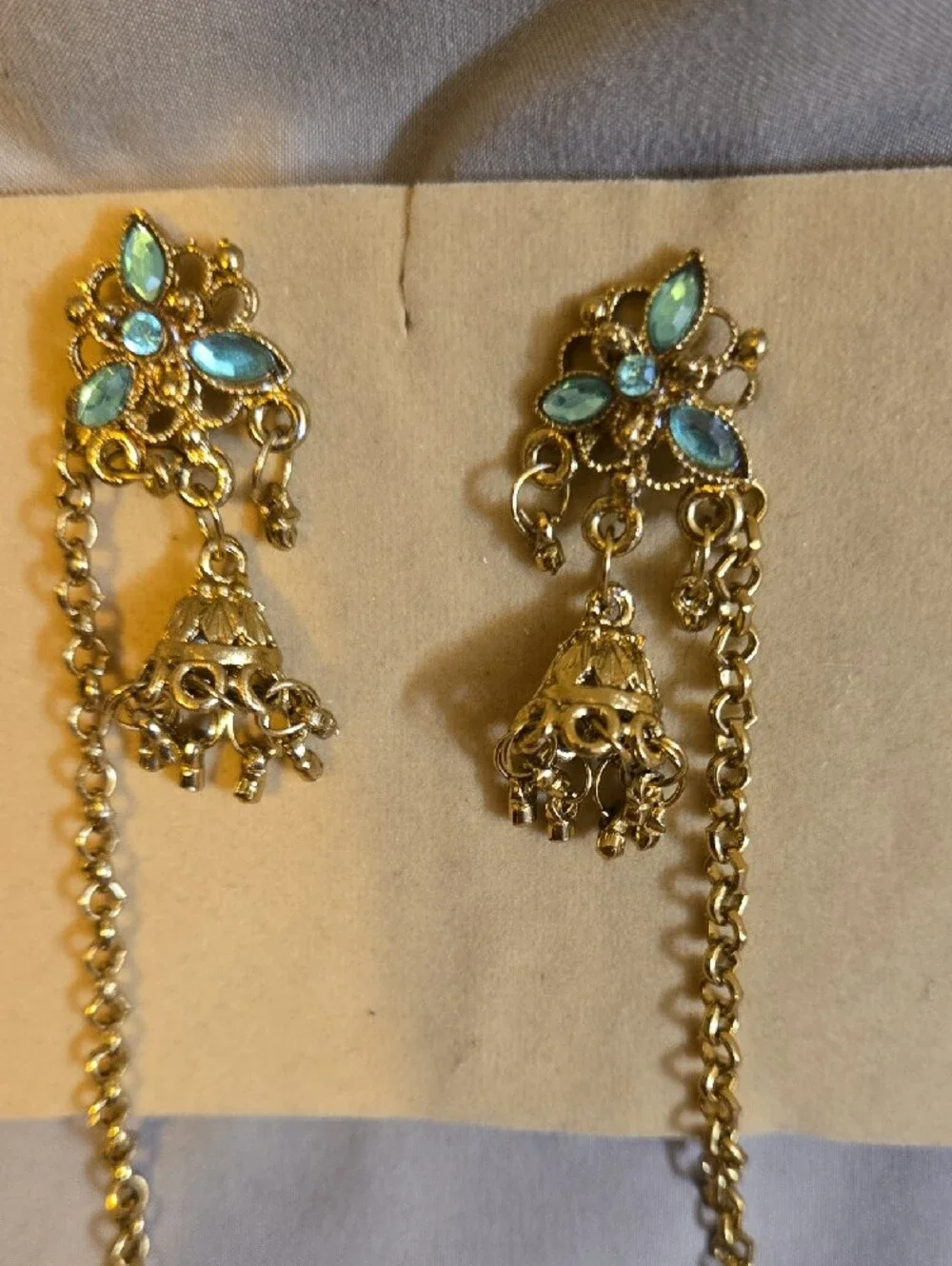 Jhumka dangle Earrings With Hair Chains- Women Jewelry
